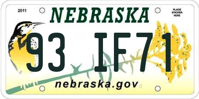 NE license plate 93IF71