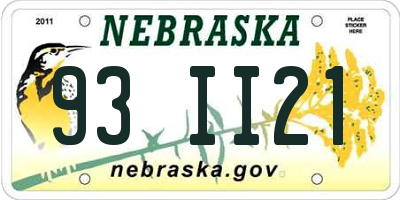 NE license plate 93II21