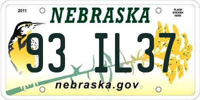 NE license plate 93IL37
