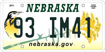 NE license plate 93IM41