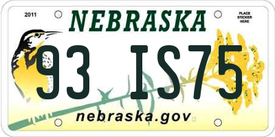 NE license plate 93IS75