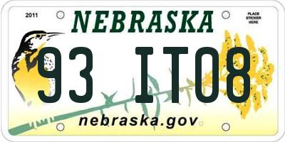 NE license plate 93IT08