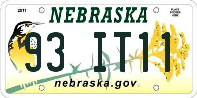 NE license plate 93IT11