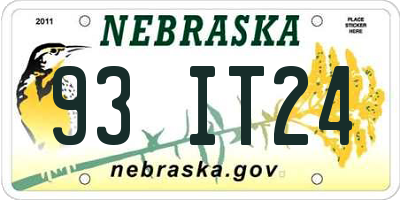 NE license plate 93IT24