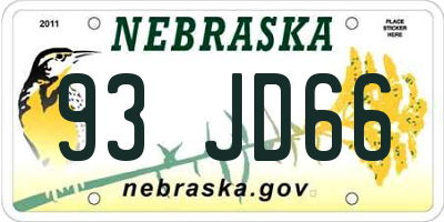 NE license plate 93JD66