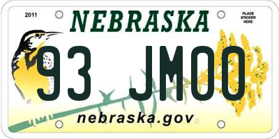 NE license plate 93JM00