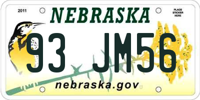 NE license plate 93JM56