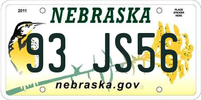 NE license plate 93JS56