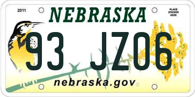 NE license plate 93JZ06