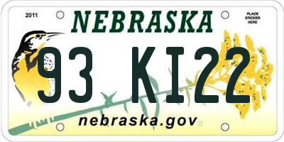 NE license plate 93KI22