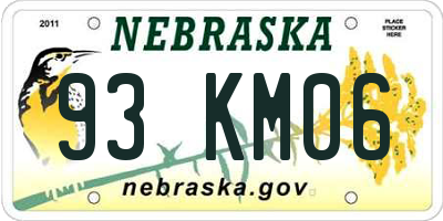NE license plate 93KM06