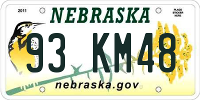 NE license plate 93KM48
