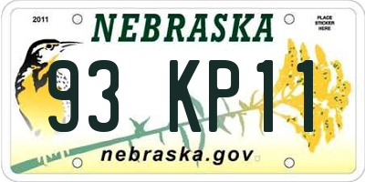 NE license plate 93KP11