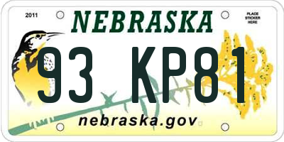 NE license plate 93KP81