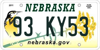 NE license plate 93KY53