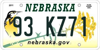 NE license plate 93KZ71