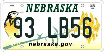NE license plate 93LB56