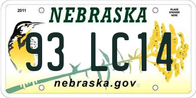 NE license plate 93LC14