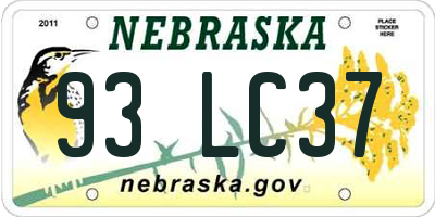 NE license plate 93LC37