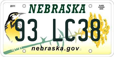 NE license plate 93LC38