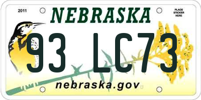 NE license plate 93LC73