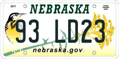 NE license plate 93LD23