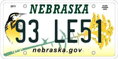 NE license plate 93LE51