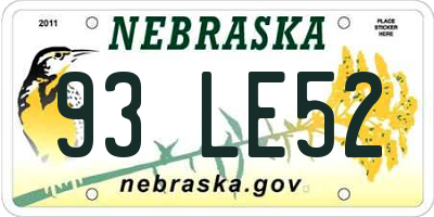 NE license plate 93LE52