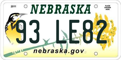 NE license plate 93LE82