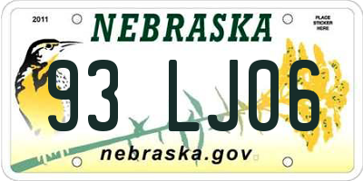 NE license plate 93LJ06