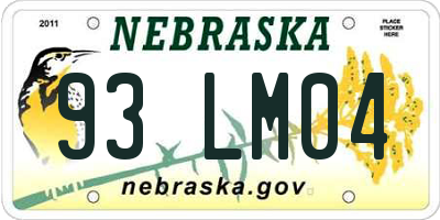 NE license plate 93LM04
