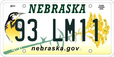 NE license plate 93LM11