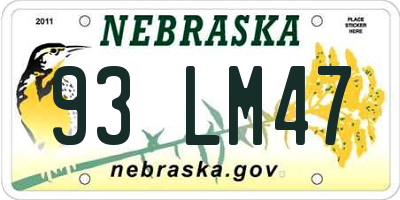 NE license plate 93LM47