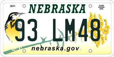 NE license plate 93LM48