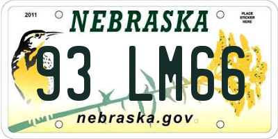 NE license plate 93LM66