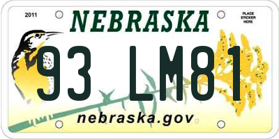 NE license plate 93LM81