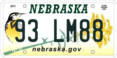 NE license plate 93LM88