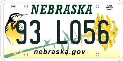 NE license plate 93LO56