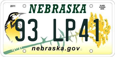 NE license plate 93LP41