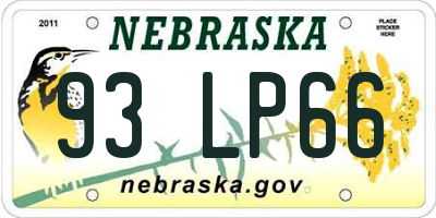 NE license plate 93LP66