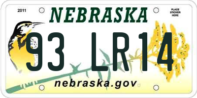 NE license plate 93LR14
