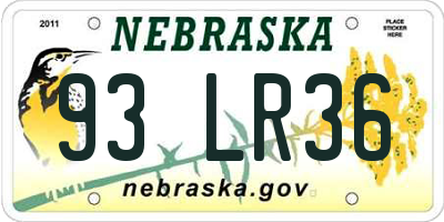 NE license plate 93LR36