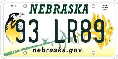 NE license plate 93LR89