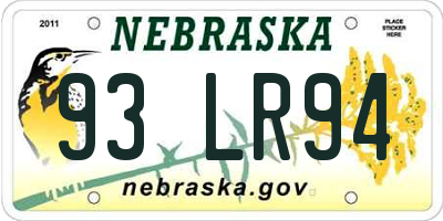 NE license plate 93LR94