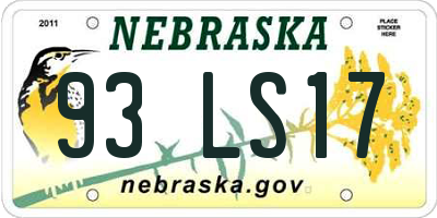 NE license plate 93LS17