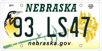 NE license plate 93LS47