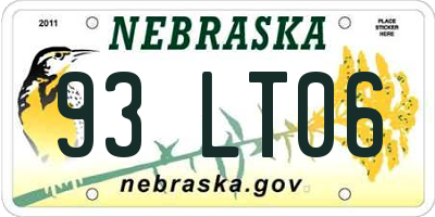 NE license plate 93LT06