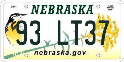 NE license plate 93LT37