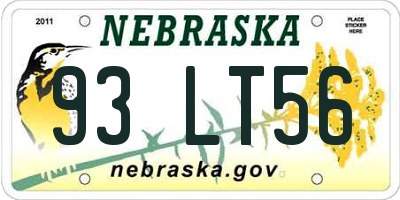 NE license plate 93LT56