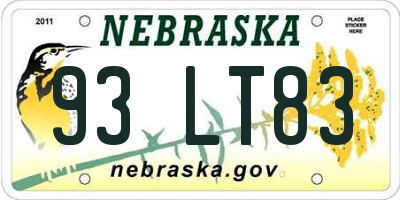NE license plate 93LT83